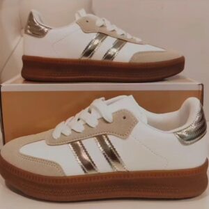 Zapatillas Rayas Doradas